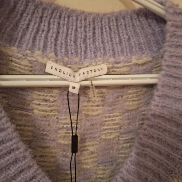 English Factory checkered lavender sweater - Picture 3 of 5